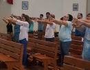 Momento de oração na Paróquia Santuario Nossa Senhora do Rosario de Fátima Serra-ES